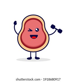Meat strong cute character illustration