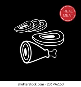 meat - a template for the sign, logo or icon, or a grocery store meat, the designation of meat products.