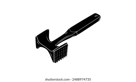 Meat Tenderizer, black isolated silhouette