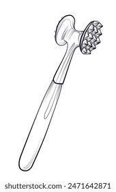 Meat tenderizer black and white freehand drawing vector