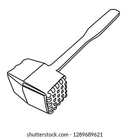 meat tenderizer contour vector illustration