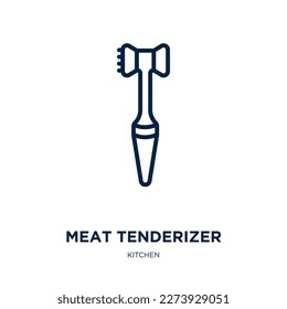 meat tenderizer icon from kitchen collection. Thin linear meat tenderizer, meat, steak outline icon isolated on white background. Line vector meat tenderizer sign, symbol for web and mobile