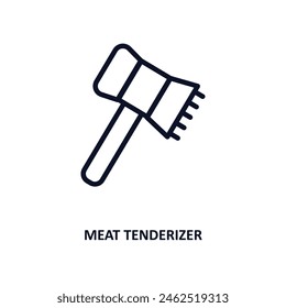 meat tenderizer icon. Thin line meat tenderizer icon from kitchen collection. Outline vector isolated on white background. Editable meat tenderizer symbol can be used web and mobile