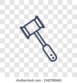 meat tenderizer icon. Trendy linear meat tenderizer logo concept on transparent background from kitchen collection