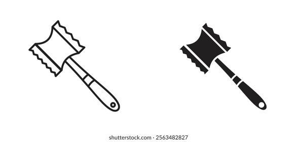 Meat tenderizer icons in outline and fill. vector illustration for ui.