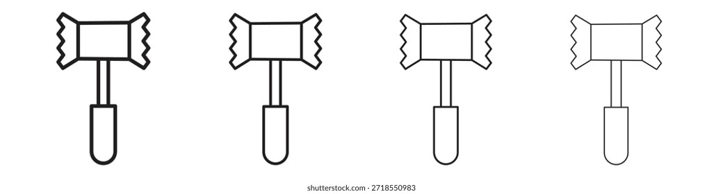 Fleisch Zarter Symbole, Satz von linearen Symbolen. Schwarze lineare Palmensymbole
