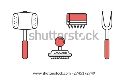 Meat Tenderizer Line clean vibrant tone illustration