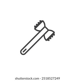 Meat Tenderizer line icon. Linear style sign for mobile concept and web design. Meat pounder outline vector icon. Symbol, logo illustration. Vector graphics.