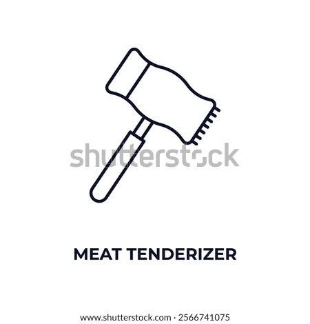 meat tenderizer outline icon. Linear vector from kitchen concept. Thin line meat tenderizer icon isolated on white background