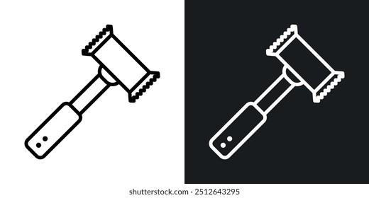 Meat tenderizer outlined icon vector collection.