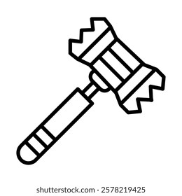 Meat Tenderizer Vector Line Icon Design