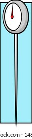 meat thermometer with needle reading gauge color illustration