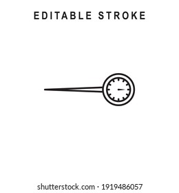 Meat Thermometer Outline Icon. Meat Thermometer Line Art Logo. Vector Illustration. Isolated on White Background. Editable Stroke