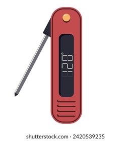 Meat thermometer vector cartoon illustration isolated on a white background.