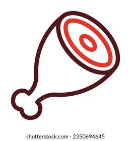 Meat Thick Line Two Color Icons For Personal And Commercial Use.
