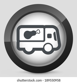 Meat van icon concept