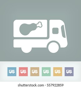 Meat van icon concept