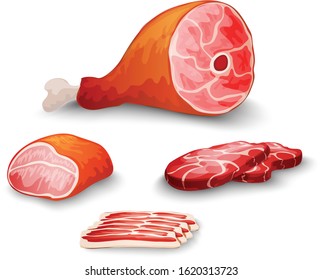 meat with various shapes and pieces