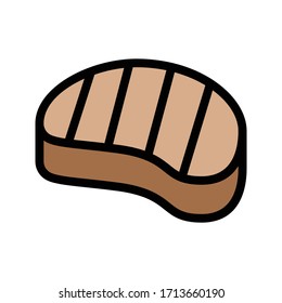 meat vector flat color icon 