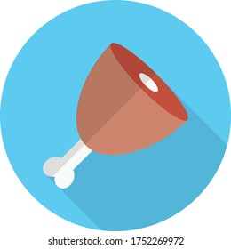 meat vector flat color icon 