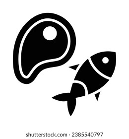 Icono De Glifo Vector De Carne Para Uso Personal Y Comercial.
