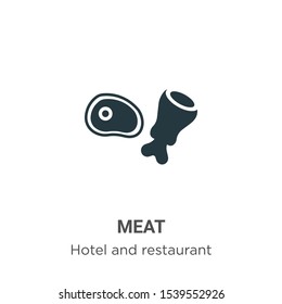 Meat vector icon on white background. Flat vector meat icon symbol sign from modern hotel and restaurant collection for mobile concept and web apps design.