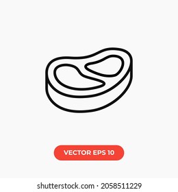 Meat Vector Icon.Steak Icon.Food.Steak Barbecue