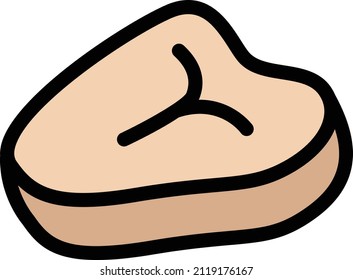 ilustración del vector de la carne en un fondo transparente. Símbolos de calidad premium. Icono vectorial de trazo para el concepto y diseño gráfico.