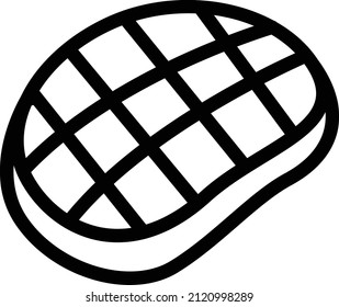 ilustración del vector de la carne en un fondo transparente. Símbolos de calidad premium. Icono vectorial de trazo para el concepto y diseño gráfico.