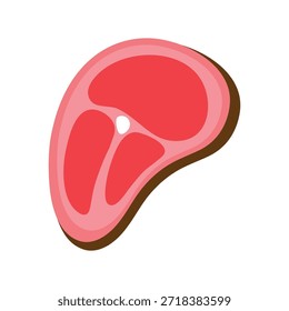 Vector de carne aislado sobre fondo blanco.