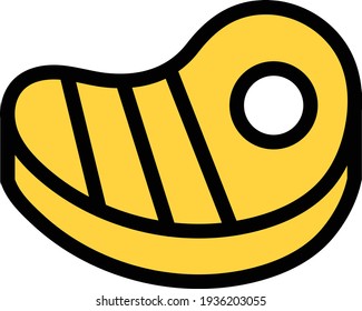 icono de color de línea de vector de carne