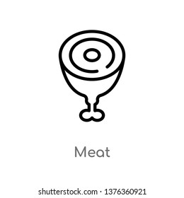 meat vector line icon. Simple element illustration. meat outline icon from farming and gardening concept. Can be used for web and mobile
