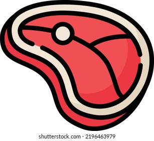 meat vector on white background. isolated Vector icon