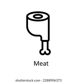 Vector de carne   iconos de esquema. Material gráfico simple