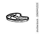 meat vector sketch isolated, hand-drawn icon.