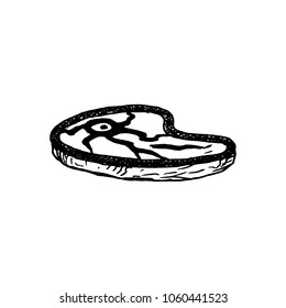 meat vector sketch isolated, hand-drawn icon.