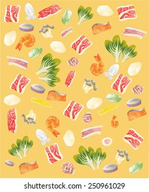 Meat and vegetable Background