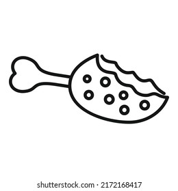 Vector de contorno de icono de desechos de carne. Ecología orgánica. Ecología seca