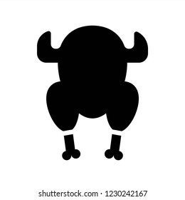 meat whole chicken food in  solid design icon