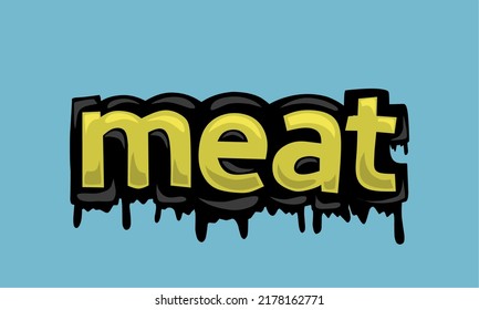 MEAT writing vector design on pink background
