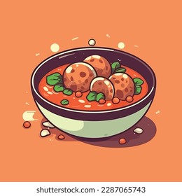 meatball bakso chef mascot logo template vector illustration