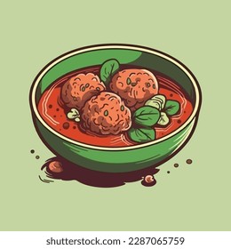 meatball bakso chef mascot logo template vector illustration