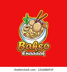 meatball bakso design logo - vector illustration