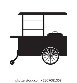 Meatball cart icon vector illustration symbol design, Indonesian traveling food