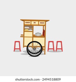 meatball cart illustration. flat style vector