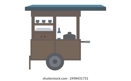 meatball cart image. vector illustration.