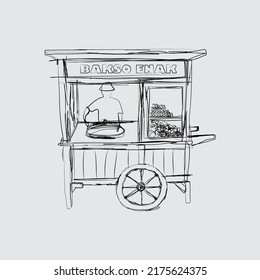 Meatball cart vector illustration eps
