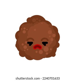 Meatball cartoon isolated. cute meatball food Vector illustration