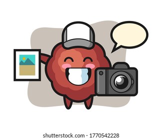 Meatball cartoon as a photographer