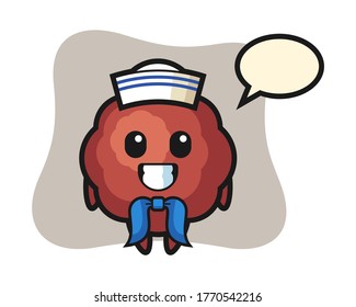 Meatball cartoon as a sailor man